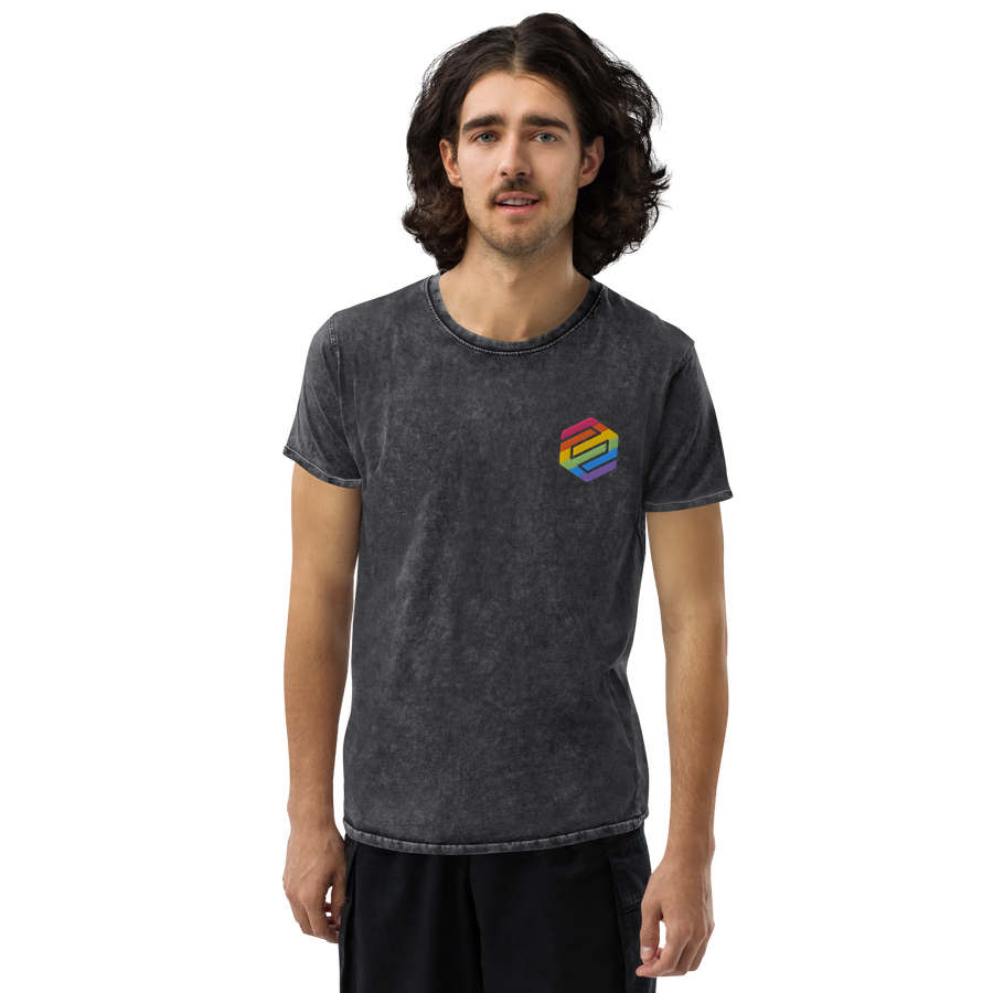 Rainbow Hex Denim T-Shirt